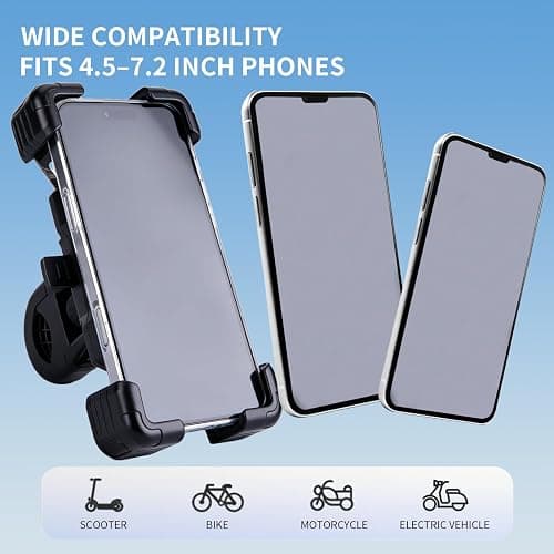 TOSUOD Bike Phone Mount & Holder, Motorcycle Phone Mount, Phone Holder for Bike, Ebike Phone Holder, 360° Rotatable, Quick Release, Anti-Shake, Fits 4.5"-7.2" for Bicycle, Scooter thumbnail 6