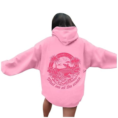 Pink Puff Graphic Hoodies for Teen Girls Kids Womens Cute Letter Print Casual Preppy Sweatshirts Oversized Long Sleeve Y2K Streetwear Tops Pullover thumbnail 6