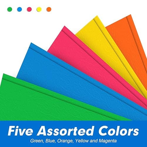 Two Pocket Folders, RAZCC 100 Pack Two Pocket with Prongs, 3 Prong Folders Fit Letter Size Paper, Pocket Paper File Folders for School Office Home Business, Assorted 5 Colors thumbnail 7