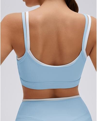 SUUKSESS Women 2 Pieces Workout Sets Padded Spaghetti Straps Camis High Waist Biker Shorts thumbnail 3
