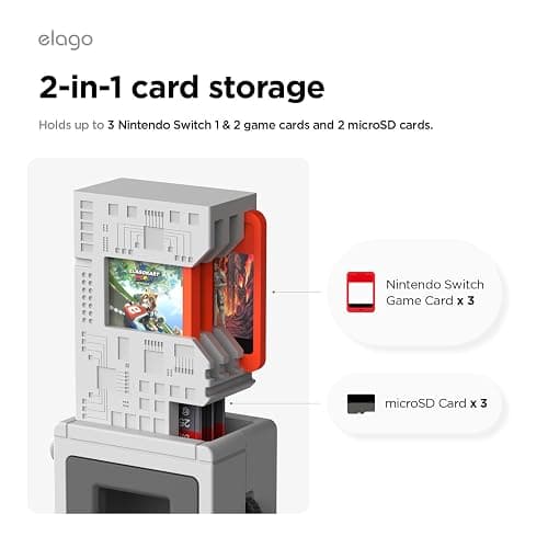 elago Switch Game Case Compatible with Nintendo Switch 2/OLED/LITE Games & Micro SD Cards, Switch 2 Game Card Holder Cartridge Case with 5 Game Card Storage (NW5) thumbnail 3