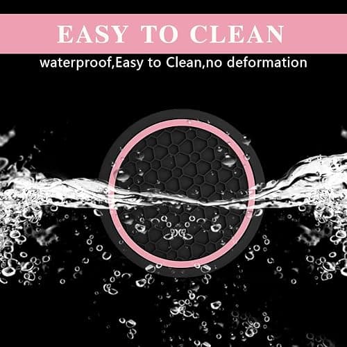 Car Cup Holder Coasters, Dustproof Automotive Interior Accessories Mat,2.75 Inch Non-Slip Insert Water Bottle Holder Pads, Universal for Vehicles, Trucks, RVs and More (Black/Pink, 4PCS) thumbnail 4