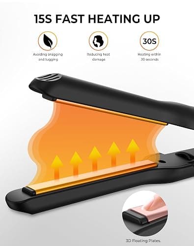 Pencil Hair Straightener, 2-in-1 Mini Hair Straightener, Travel-Size with 4 Adjustable Temperatures,Portable Lightweight Design for Short Hair & Beards thumbnail 4