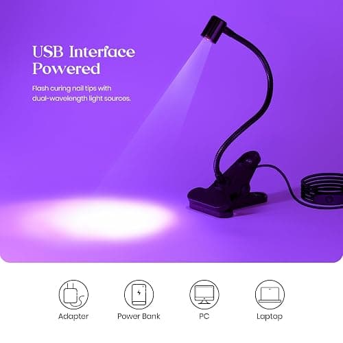 Beetles UV Nail Lamp for Gel Polish Mini LED Light with Clamp for Nail Art Design Fingernail Extension Quicky-Dry Curing Lamp for Techs Manicure Salon DIY at Home thumbnail 7