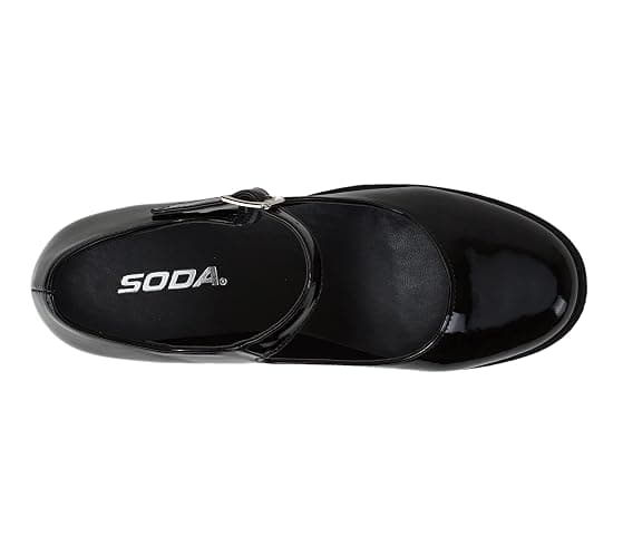 Soda “Boxer” ~ Women Mary Jane Round Toe Chunky Block Heel Lug Sole Pump with Adjustable Strap thumbnail 5