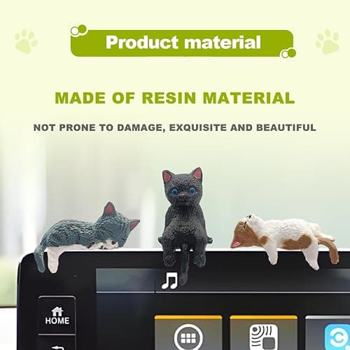 ABOTHGD 5 pcs Cute Cat Car Interior Accessories Dashboard & Rearview Mirror Decorations, Ornament for Cat Lovers Boys and Girls (Kitten) thumbnail 3