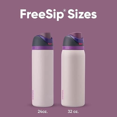 Owala FreeSip Insulated Stainless Steel Water Bottle with Straw for Sports and Travel, BPA-Free, 24oz, Dreamy Field thumbnail 5
