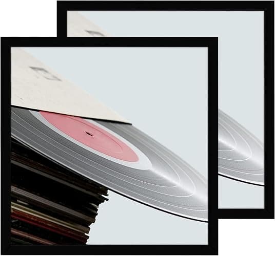 eletecpro 12.5x12.5 Record Frame, Sturdy and Lightweight, PVC Vinyl Frame Made to Display Single Music Album, Black Record Display for Home Wall Decor, Easy to Hang Suit for 12x12 LP Covers, 2 Pack - Image 1