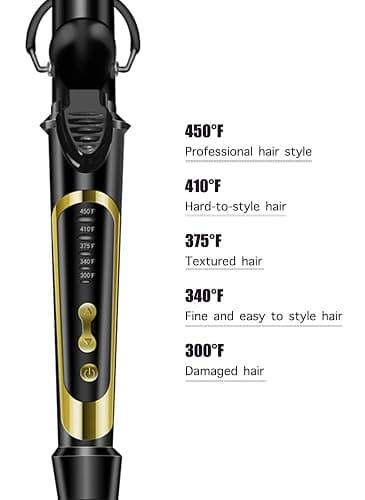 Lanvier 1 Inch Extra Long Hair Curling Iron with Ceramic Tourmaline Barrel, Professional Hair Curler up to 450°F with Dual Voltage for Worldwild Use, Hair Waving Style Tool for Girls&Women–Black thumbnail 4