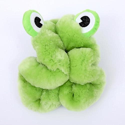 Forala 7-Pack Lovely Cartoon Frog Car Accessories Set Fluffy Wool Sheepskin Steering Wheel Cover with Cup Coasters, Soft Plush Rear Mirror Cover Accessories for Women (Green) thumbnail 3