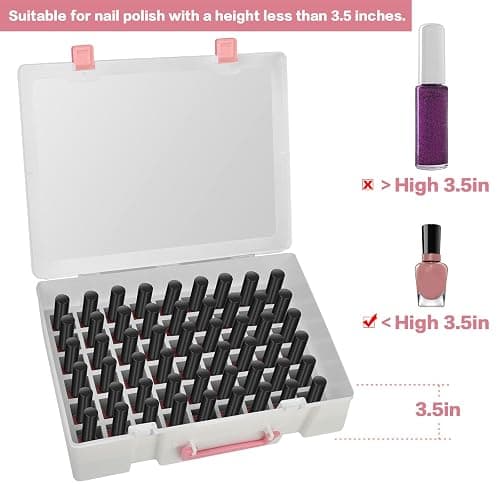 FULLCASE Nail Polish Organizer, 54 Bottles Nail Storage with Separate Sponge Compartment for Sally Hansen/for GAOY/for OPI/for Essie/for CANNI Gel/for DND Gel Polish thumbnail 5