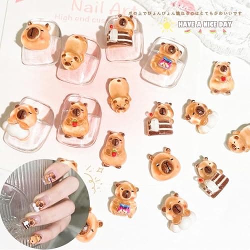 100PCS Mini Capybara Decor Resin Tiny capybaras for Crafts Micro Miniature Capybara for Fairy Garden Dollhouse Micro Landscaping Decoration thumbnail 2