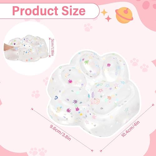 AONSOULE 1Pc Cat Paw Squishy Toys – 4 Inch Large Soft Cat Paw Squeeze Toy, Cute Squishy Toy, Quick Rebound Squishies, Individually Packed Funny Gifts for Children Adults Party Favors thumbnail 3