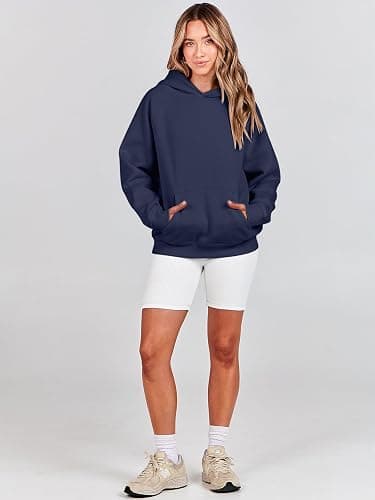 ANRABESS Women Hoodies Oversized Fleece Long Sleeve Comfy Casual Basic Pullover Sweatshirts 2025 Fall Outfits Sweater - Small - Navy Blue thumbnail 8
