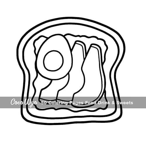 Food Drink & Sweets: Coloring Book for Adults and Kids, Bold and Easy, Simple and Big Designs for Relaxation Featuring a Variety of Foods, Drinks, Desserts and Fruits (Bold & Easy Coloring) thumbnail 8