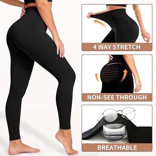 Laite Hebe Leggings for Women - High Waisted Full Length Buttery Soft Yoga Pants for Workout Athletic Daily thumbnail 5