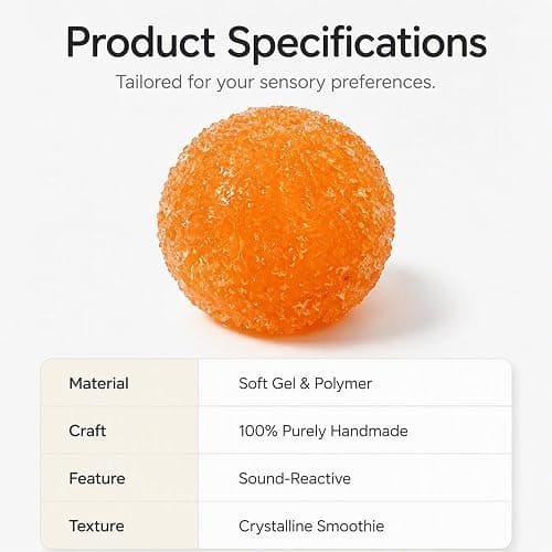 Crunchy Squishy Stress Ball, Ice Squishies Skin Fidget Sensory Squeeze Ball (Red) thumbnail 8