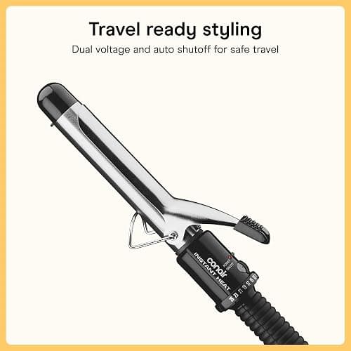 Conair Curling Iron​, Fine to Thick Hair, 1-in. Barrel, Black/Silver | Hair curler with multi-layer technology for tight curls and loose waves, 25 heat settings up to 400°F, and 60-second heat-up thumbnail 6