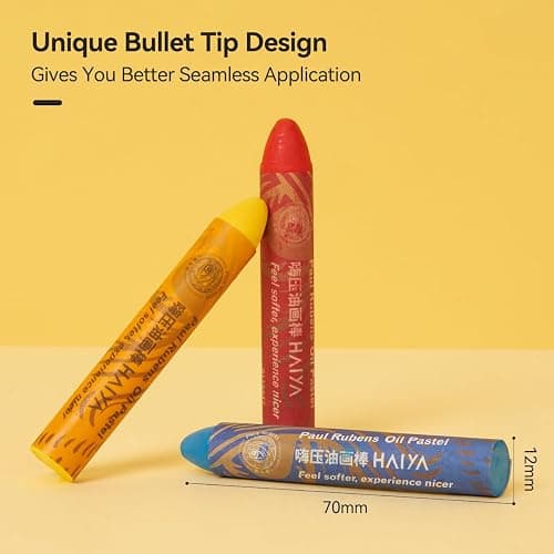 Paul Rubens Oil Pastel Set, Artist Oil Pastels, Oil Art Kit, Includes 60 Brightly Colored HAIYA Soft Oil Pastels + 1 Palette Knife+ 1 Roll of Masking Tape+ 1 Acrylic Marker + 10 Oil Pastel Paper thumbnail 3