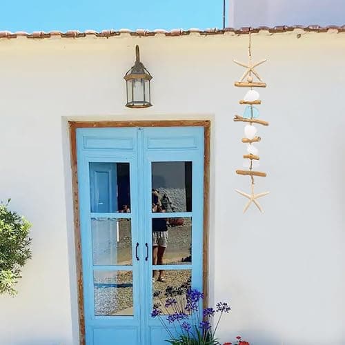 JQAQJU Wooden Driftwood Wall Decor, Starfish Bathroom Decor with Sea Shells, Driftwood Beach Room Decor for Home Indoor Outdoor, Coastal Wall Art for Living Room, Bedroom and Dining Room Blue thumbnail 6