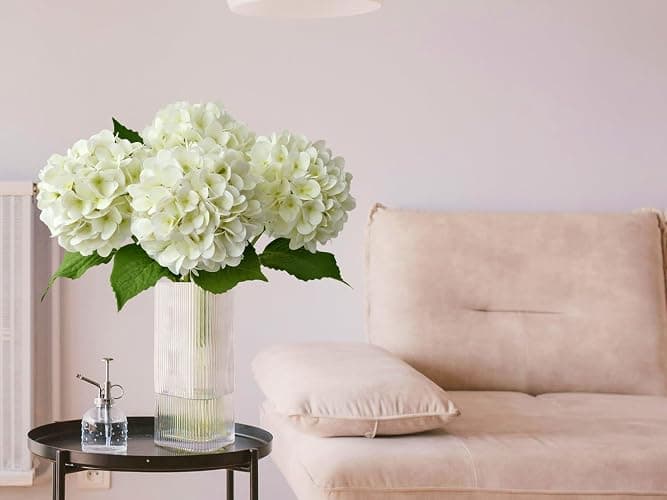 ZYTUYO 4PCS Silk White Hydrangea Artificial Flowers for Home Decor | 19.6 Inch Faux Hydrangea, Latex Petals, with Long Stems, Wedding Party Garden Arrangement, Table Centerpiece, DIY Bouquet thumbnail 8