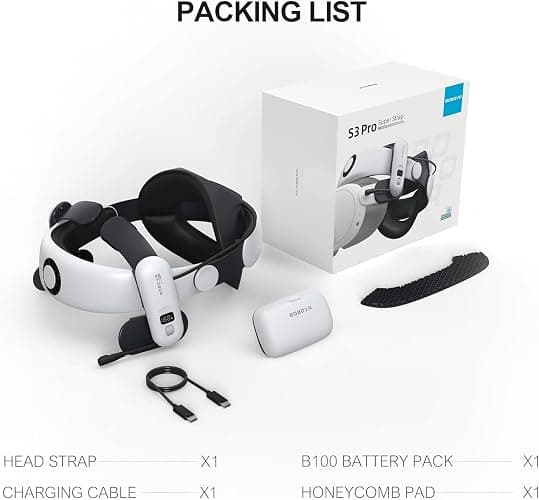 BOBOVR S3 Pro Strap mit Akku Accessories,Kompatibel mit Meta Quest 3/Quest 3S,Luftkühlungssystem und 10000 mAh Hot Swap Akku thumbnail 7