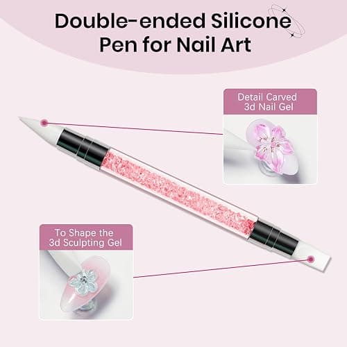 SUPWEE 3D Nail Sculpting Gel, Clear Molding Gel for Nail Art Non-Sticky for Extension Carving with Nail Stickers & Silicone Pen Suitable for DIY Manicure Home thumbnail 8