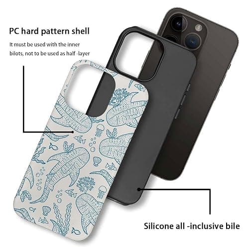 Generic Compatible with for iPhone 15,Coral Reef Whale Shark Ocean Sea Phone Case for Girl Women Boy Men,Scratch Resistant Shockproof Cover Case for iPhone 15 thumbnail 3