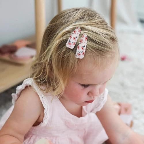 20 Pcs Girl Hair Clips Floral Print Toddler Hair Clips Non Slip Wrapped Snap Hairpins for Kids Barrettes Hair Accessories for Baby Toddler Girls (Light Color) thumbnail 4
