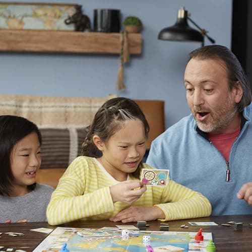 Monopoly Hasbro Reise um die Welt, für Familie und Kinder, ab 8 Jahren, mit Stempelsteinen und trocken abwischbarem Tablett, Mehrfarbig thumbnail 9
