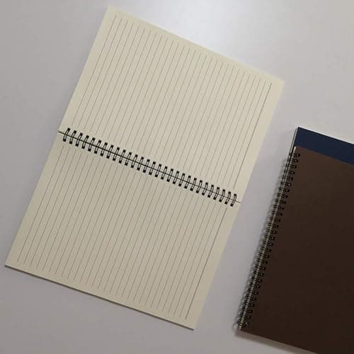 YUREE Spiral Notebook/Spiral Journal Lined, B5 Hard Kraft Cover Wire Bound Notebook Ruled, 70 Sheets (140 Pages), 10.5" x 7.3", 3 Notebooks Per Pack, Dark Brown/Blue/Brown thumbnail 3