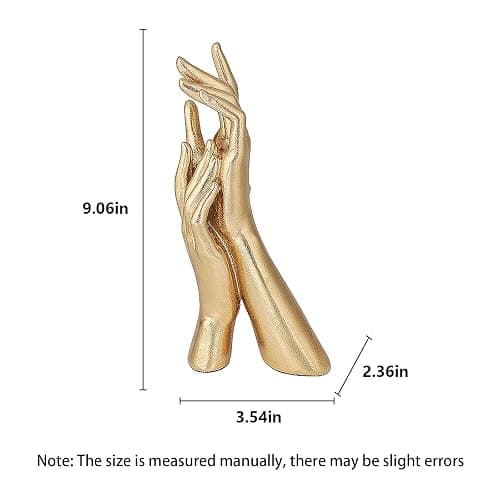 Zonsuli Golden Hands Sculpture Elegant Resin Home Decor Hands Statues Versatile Love Ornament,Perfect for Bedroom, Office Desktop, Cabinets,Wedding (Golden Hands) thumbnail 3