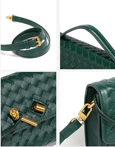 Upbull Trendy Woven Evening Clutch Purses Women Underarm Shoulder Handbag Cute Satchels Crossbody Purse PU Leather Wallet - A Dark Purple thumbnail 7