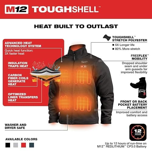 Milwaukee Electric - M12 Black Heat Jacket KIT M thumbnail 4