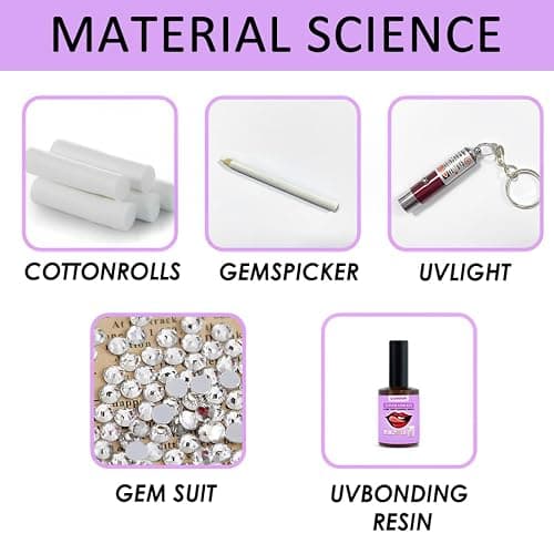 GXGM 1 ensemble Kit Strass Dentaire,Kit Dentaire Professionnel,Bijoux Gemmes pour Décoration de Dents De Ongles,Colle Dent, Avec Oeil-De-Cheval Blanc Diamants thumbnail 3