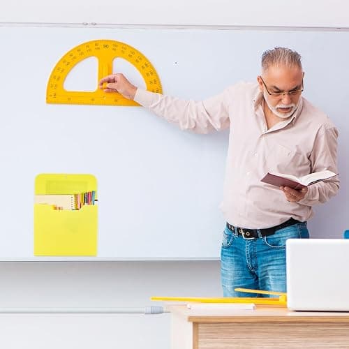 Fuutreo 6 Pcs Magnetic Wall File Organizer Magnetic Wall File Holder Refrigerator Magazine Holder for Mail Letters Paper(Macaron Color,10 x 13 Inch,Vertical) thumbnail 2