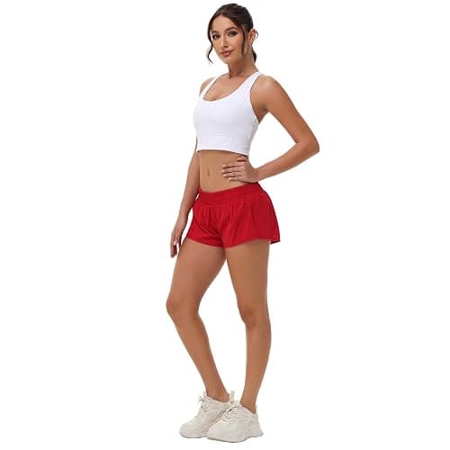 Aurefin Lightweight Athletic Shorts for Women, Quick Dry Running Shorts with Zip Pocket and Liner Womens Gym Workout Shorts thumbnail 7