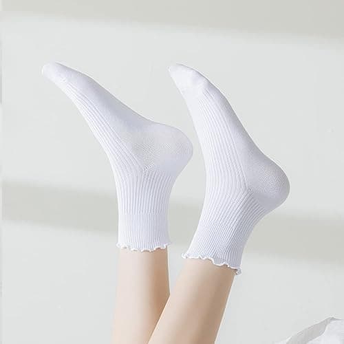 2. Mcool Mary Womens Ruffle Socks, Cute Ankle Winter Warm Knit Cotton Frilly Sock 6 Pack thumbnail 7