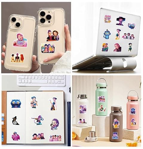 60pcs Cool Demon Movie Hunters Stickers for Kids Teens Girls Adult, Waterproof Vinyl Movie Decal for Water Bottle Skateboard Guitar Travel Case Bike Laptop,Car Bumper,Luggage,Phone (LMNT60) thumbnail 2