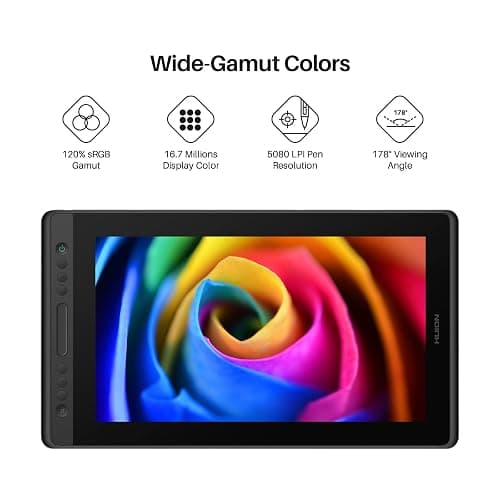 HUION KAMVAS Pro 16 Drawing Tablet with Screen, 15.6 inch Pen Display Anti-Glare Glass 6 Shortcut Keys Adjustable Stand, Graphics Tablet for Drawing, Writing, Design, Work with Windows, Mac and Linux thumbnail 3