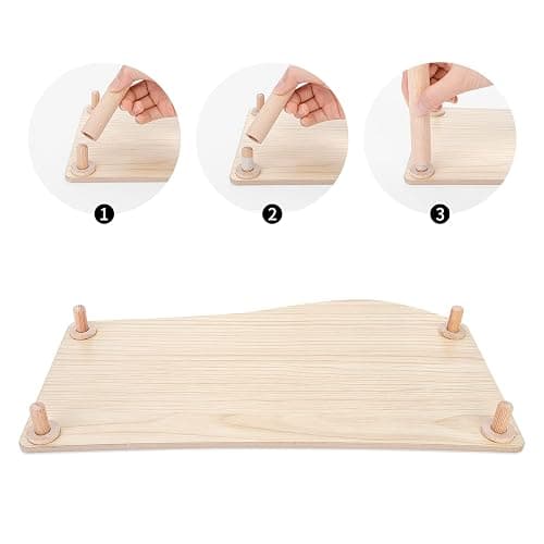 Niteangel Hamster Play Wooden Platform for Dwarf Syrian Hamsters Gerbils Mice Degus or Other Small Pets (Wave - 7'' Height, Burlywood) thumbnail 5