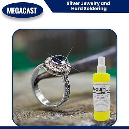 Aquiflux Self Pickling Flux for Precious Metals Gold Silver Jewelry and Hard Soldering 8 Oz Megacast (275 ml) thumbnail 4