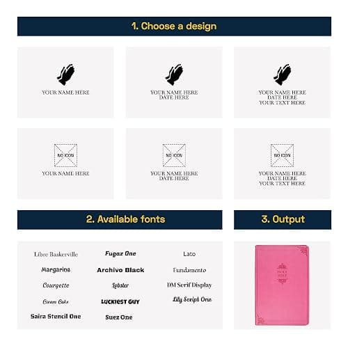 Personalized NIV Holy Bible Custom Engraved | Includes Name on Lower Right Corner of Faux Leather Cover | Custom Gift for Christian & Religious Celebrations (Pink | Medium Print, NIV) thumbnail 8