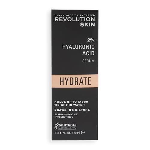 Revolution Beauty London Skincare Hyaluronic Acid Serum, Plumps, Softens and Hydrates Skin, 2% Solution, Lightweight Face Fragrance Free, 30 ml - Image 1