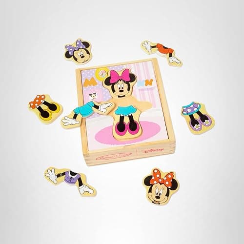 Melissa & Doug Disney Minnie Mouse Dress-Up Puzzle, 18 Pieces Mix and Match Outfits, Sorting & Matching Toy with Storage Case, Educational Puzzle for Toddlers Ages 3+ thumbnail 10