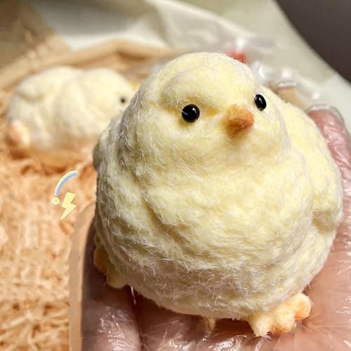 JIACAI 3pcs Handmade Chick Squishy Toys Ultra Soft squishies Fidget Toys Silicone Squeeze Toys for Stress Relief ( Chicken ) thumbnail 3