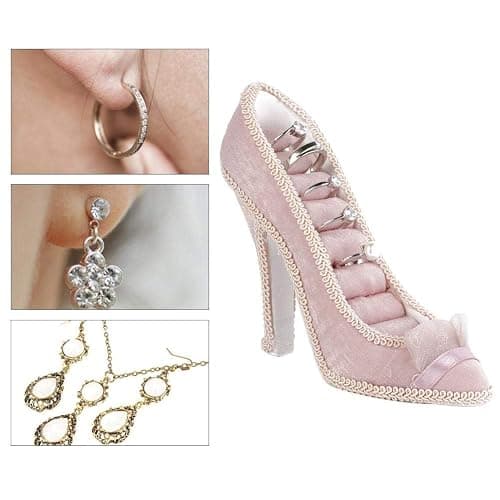 Jewelry Display- Lady Model Dress High-heeled Shoes Earring Necklace Ring Jewelry Holder Stand Display Princess Dress Necklace Jewelry Stand Holder for Women Girl Gifts(High-heeled) thumbnail 6