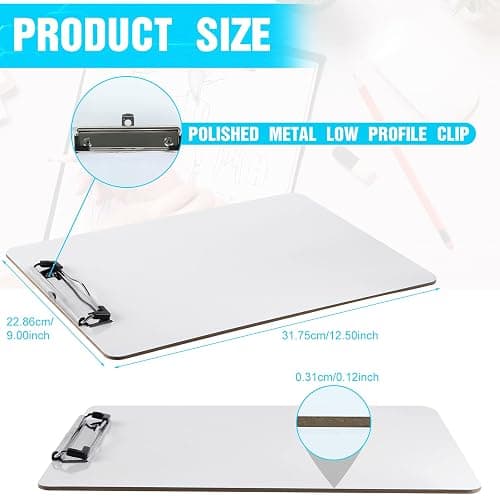 Dry Erase Clipboards, HERKKA 32 Pack Hardboard Office Whiteboard Clipboards Low Profile Clip Standard A4 Letter Size, ECO Friendly, Size 12.5 x 9 Inch thumbnail 2