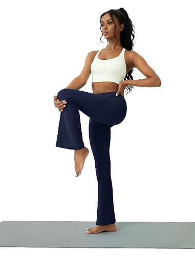 COPYLEAF Womens Yoga Pants with Pockets High Waisted Flare Leggings Bell Bottom Yoga Dress Pants Seamless Bootcut Pants thumbnail 4
