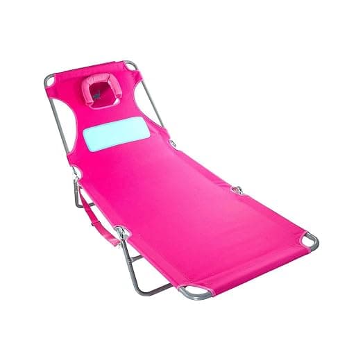 Ostrich the Ladies Comfort Lounger with Chest Support, Foldable and Portable Reclining Outdoor Patio Beach Lawn Camping Pool Tanning Chair, Pink thumbnail 6